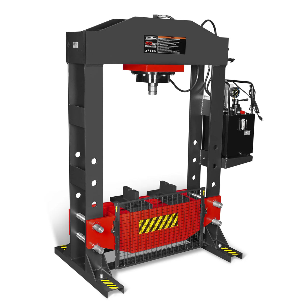 150 Ton H-Frame Electric Hydraulic Shop Press with Double-Acting Cylinder & Chain-Driven Table Lift, 110V Moto - view 26