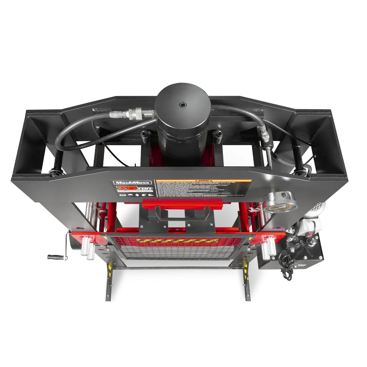 75 Ton H-Frame Electric Hydraulic Shop Press with Hand Winch, 110V Motor, Fully Welded Steel Frame, Safety Gua - view 10