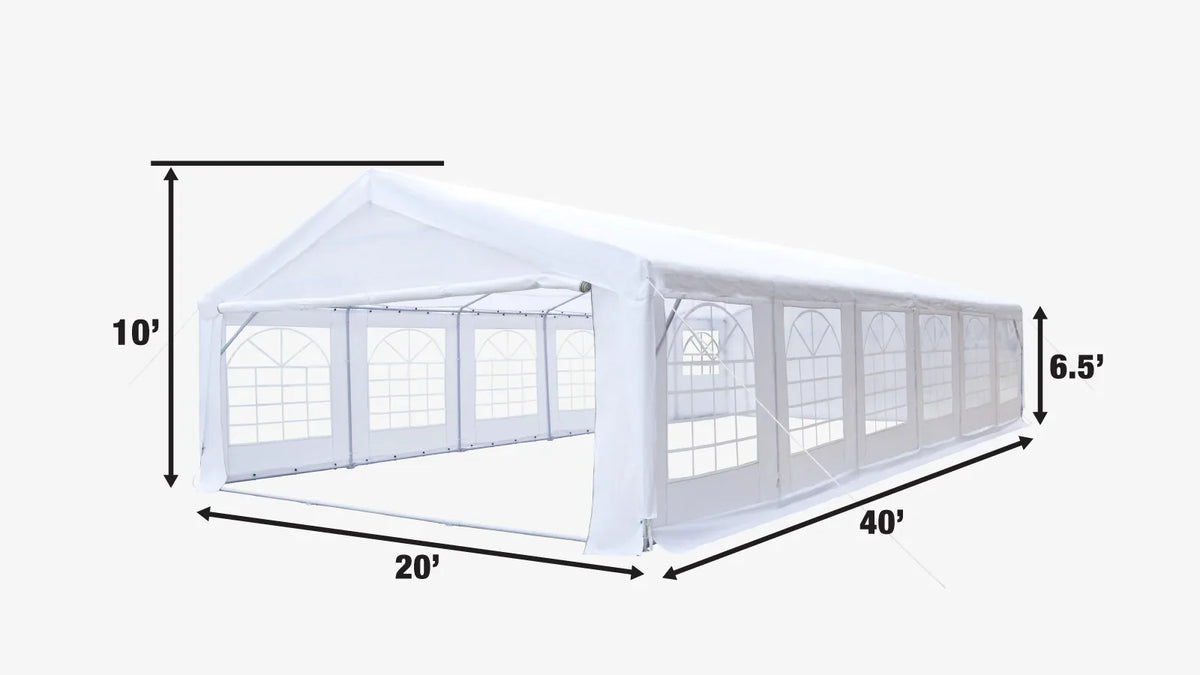 CAEL PT0612FB Outdoor Storage Tent – 6 × 12 m Shelter with Windows