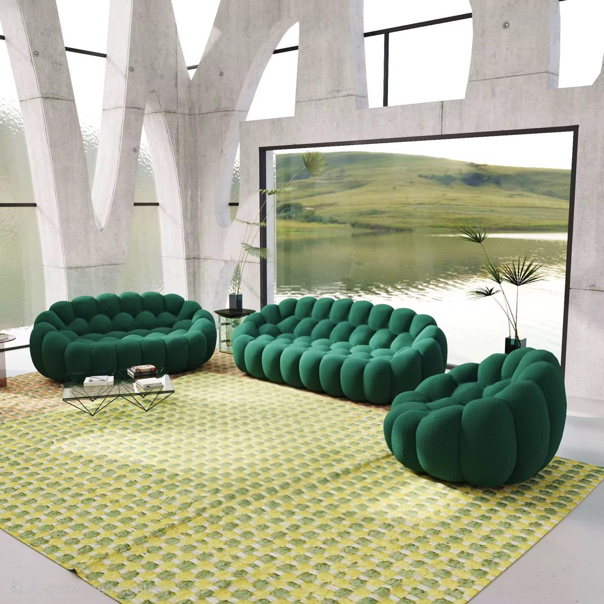 Canapé compressé CAEL BC-LS Bubble Couch – 2 010 × 1 295 mm