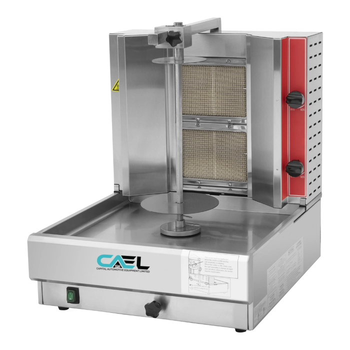CAEL KB 2 Gas-Vertikalgrill – 2 Infrarotbrenner für Shawarma, Gyros & Kebab