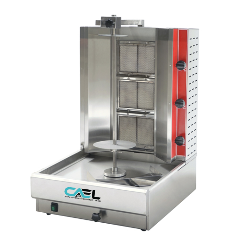 CAEL KB 3 Grill vertical à gaz – 3 brûleurs infrarouges, capacité 65 lb