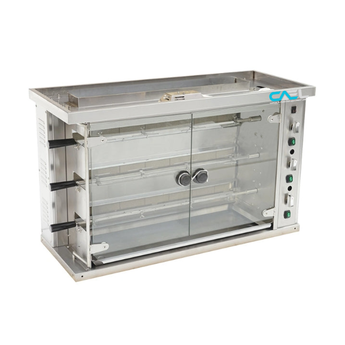 CAEL KJ-3 Gas-Hähnchengrill für die Arbeitsplatte – 3 Spieße, 12 Hähnchen