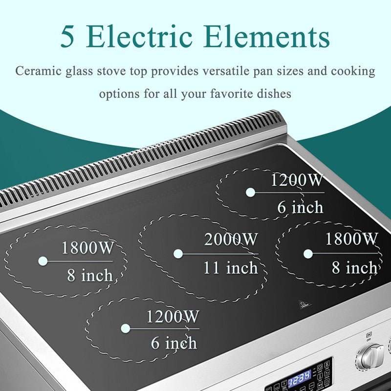 Cuisinière électrique CAEL ER-30 30" à pose libre – four 5.9 pieds cubes