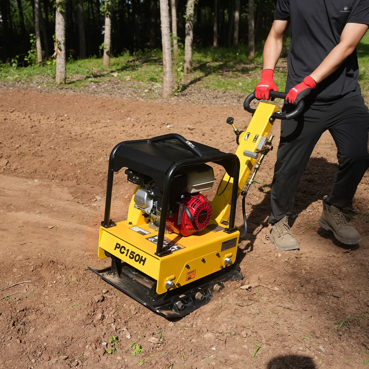 Honda GX160 Reversible Plate Compactor with Wheel Kit and Extension Plates, 5625 lb Centrifugal Force, PC150H - view 10