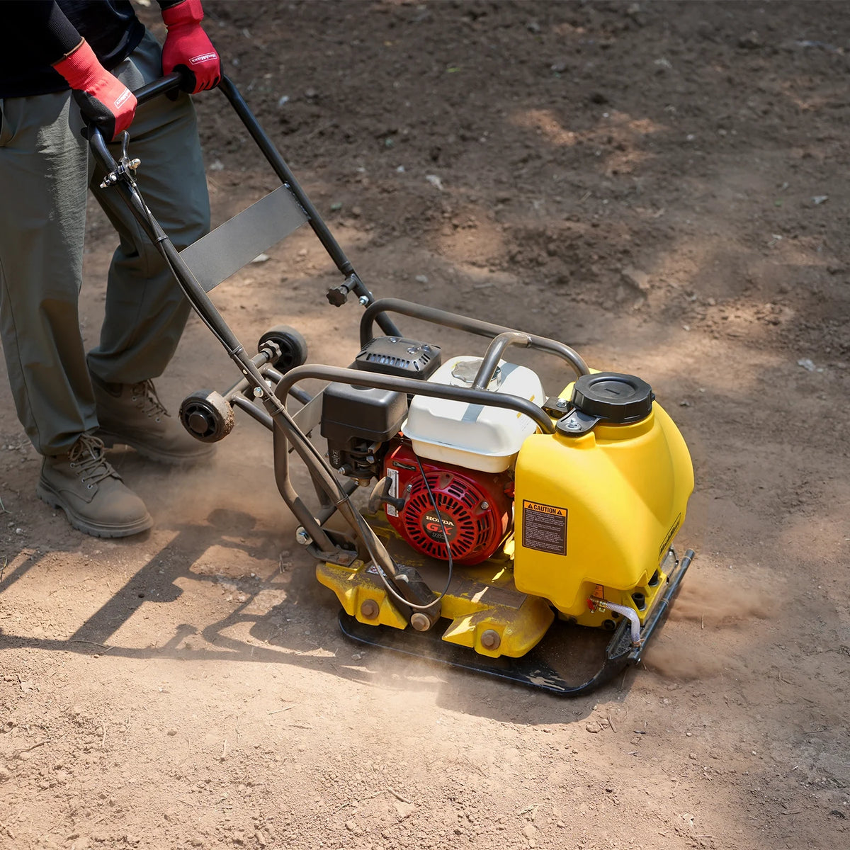 Honda GX160 Vibratory Plate Compactor with Wheel Kit, 3150 lb Centrifugal Force for Soil, Gravel, Asphalt and  - view 3