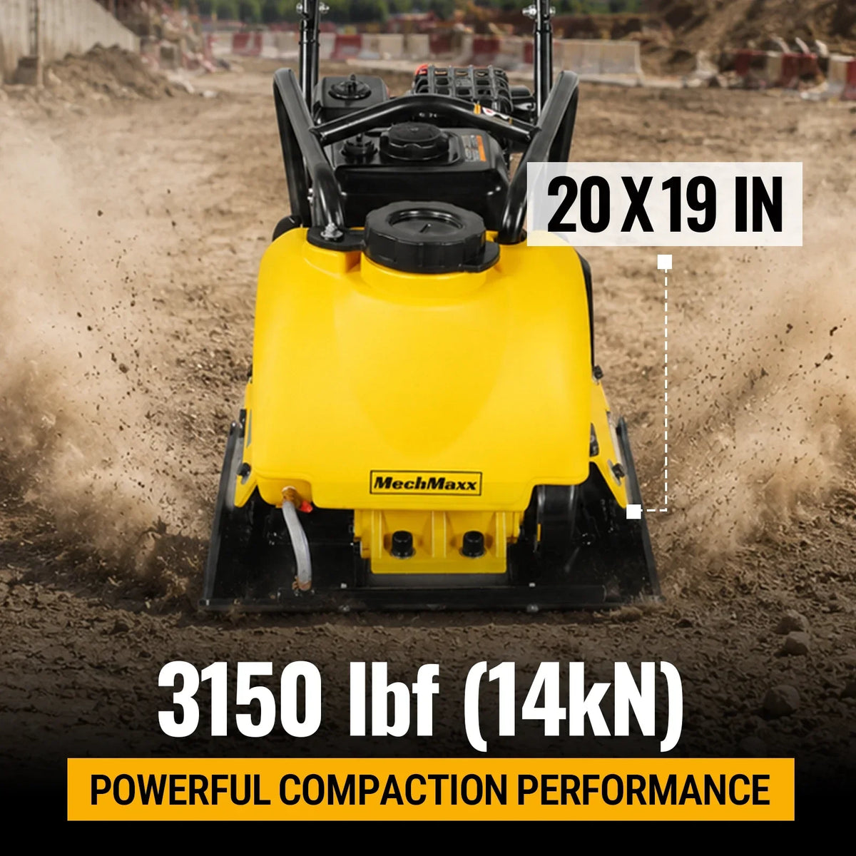 5.8 HP Vibratory Plate Compactor with Wheel Kit, 3150 lb Centrifugal Force for Soil, Gravel, Asphalt and Paver - view 4