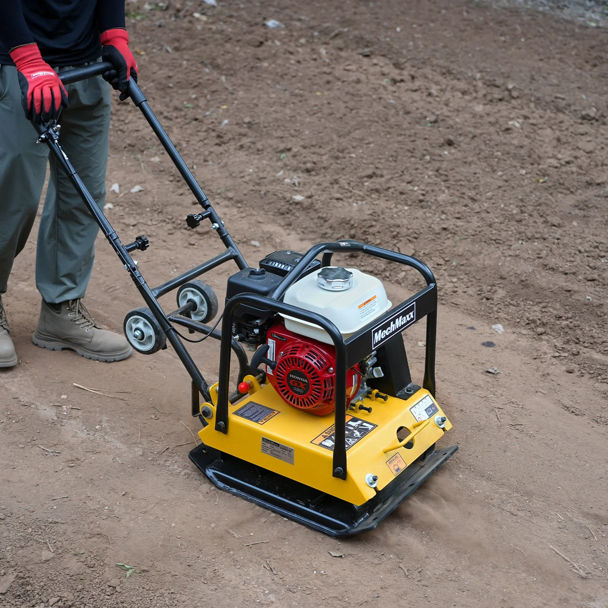Honda GX160 Vibratory Plate Compactor with Wheel Kit, 3600 lb Centrifugal Force for Soil, Gravel, Asphalt and  - view 3