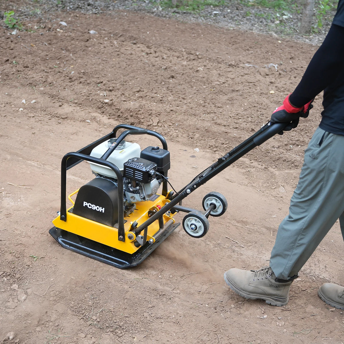 Honda GX160 Vibratory Plate Compactor with Wheel Kit, 3600 lb Centrifugal Force for Soil, Gravel, Asphalt and  - view 8