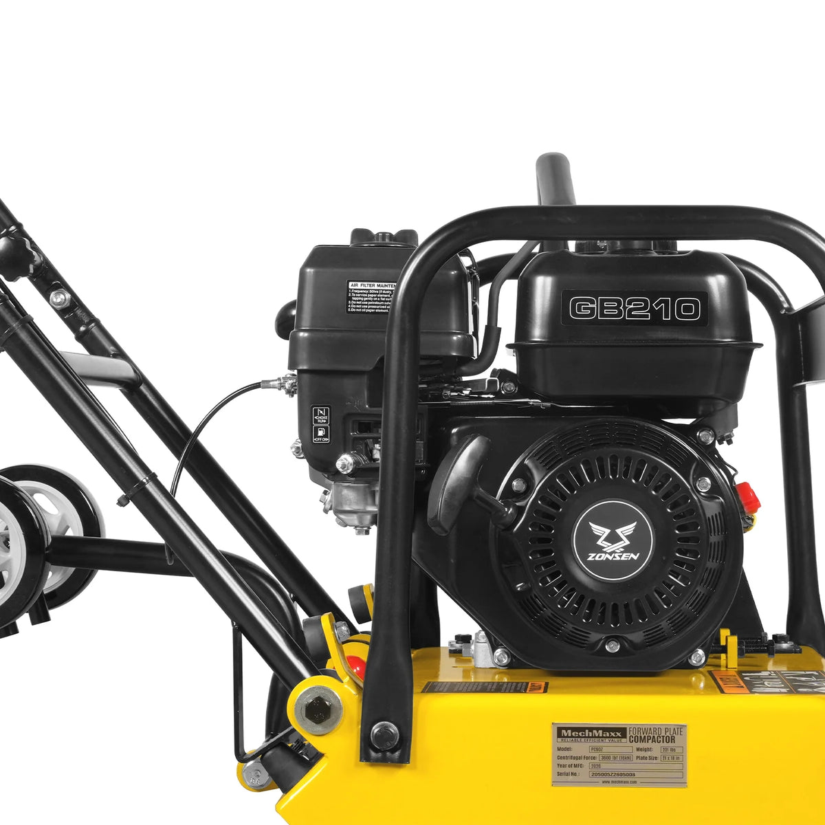 5.8 HP Vibratory Plate Compactor with Wheel Kit, 3600 lb Centrifugal Force for Soil, Gravel, Asphalt and Paver - view 7