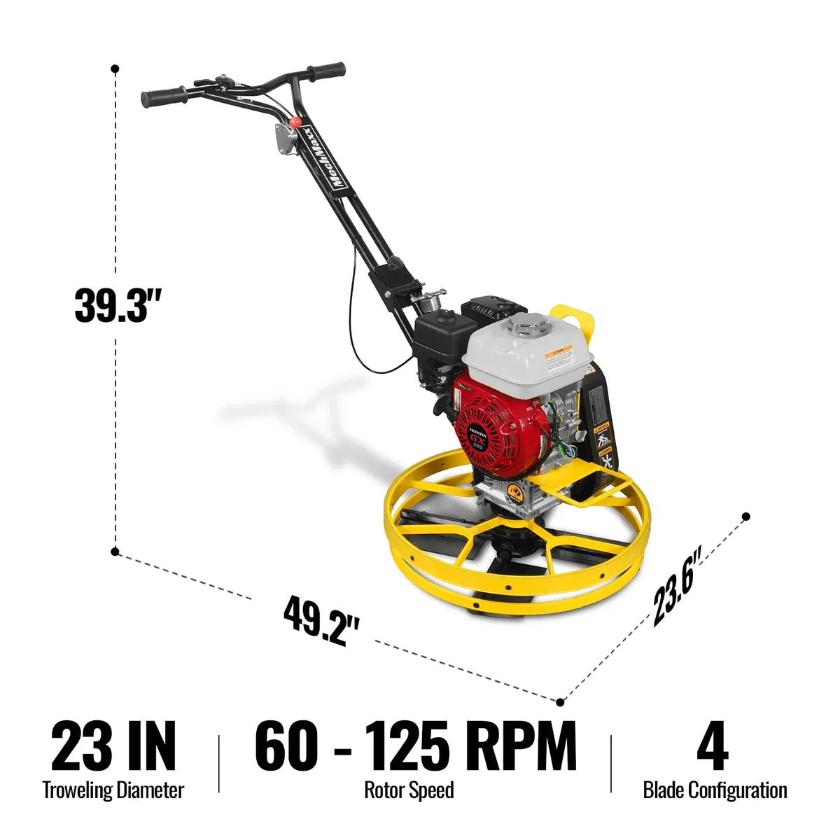 Honda GX160 23 in Walk-Behind Concrete Power Trowel with Blades and Float Pan, PT22H - view 2