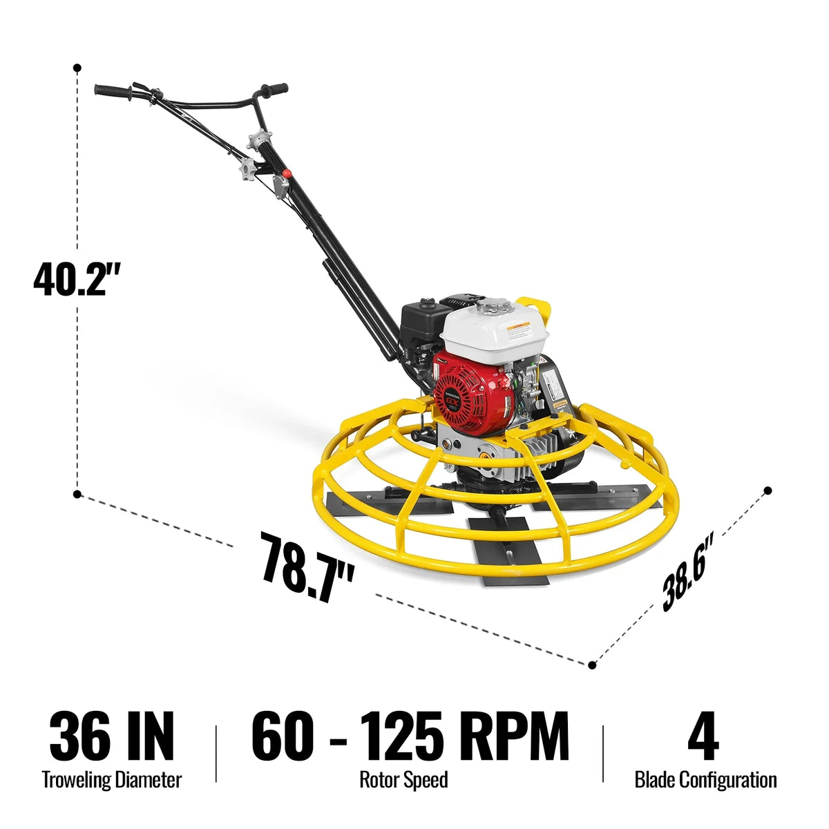 Honda GX160 36 in Walk-Behind Concrete Power Trowel with Blades and Float Pan, PT36H - view 2