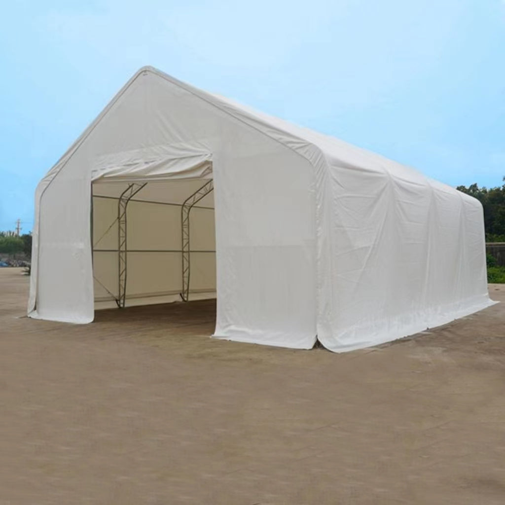 CAEL – Abri de stockage en PVC à double ferme, 60 x 120 ft, faîtage 25 ft