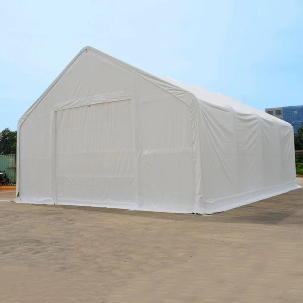 CAEL – Abri de stockage en PVC à double ferme, 60 x 120 ft, faîtage 25 ft