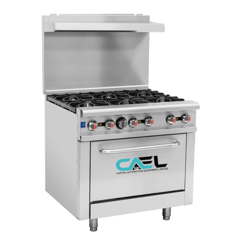 Cuisinière à gaz CAEL RGR36 6 feux avec four – 211 000 BTU/hr