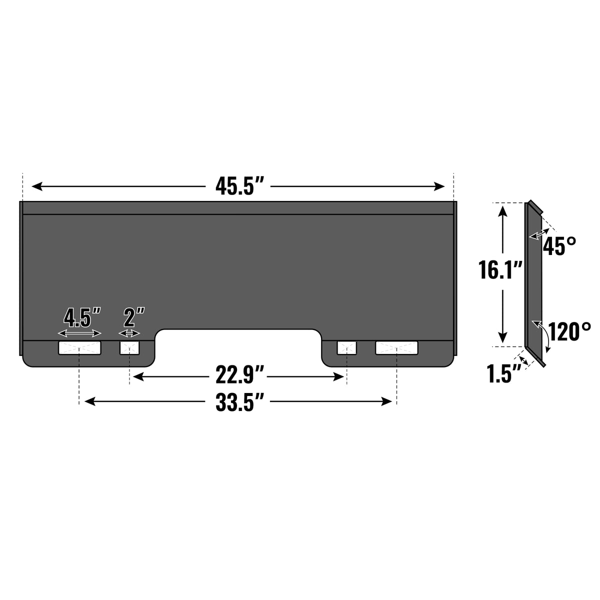 48" Skid Steer Stump Bucket Wrecker with Universal Quick Attach, Bolt-On Cutting Teeth, SBE53 - view 3