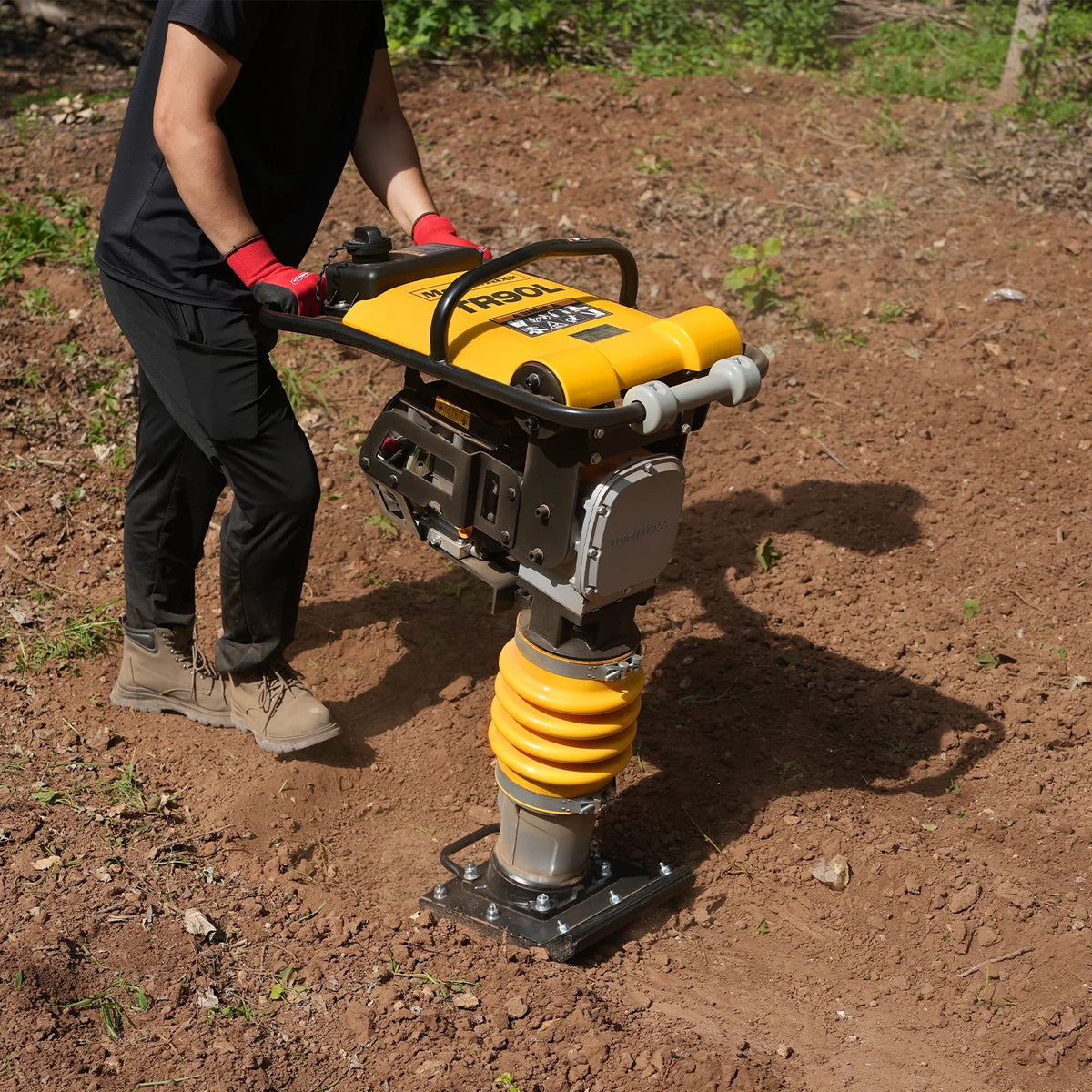 6.5 HP Tamping Rammer with Wheel Kit, 2700 lb Impact Force Jumping Jack Tamper Compactor for Soil, Gravel, Bac - view 4