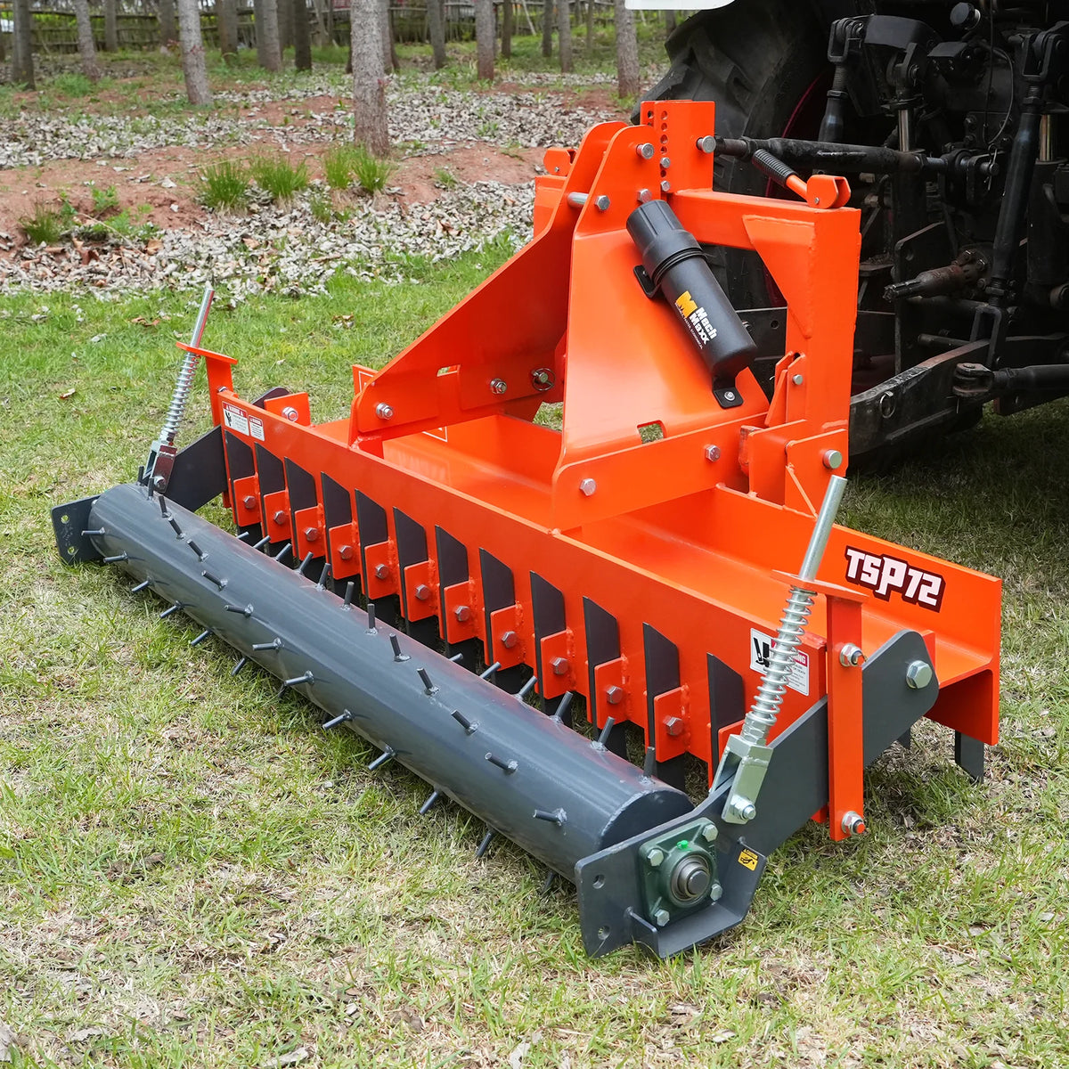 72" Heavy Duty Soil Pulverizer, Single Spiked Roller, 25 Shanks, Category 1 and 2, 3 Point Hitch Tractor Attac - view 9