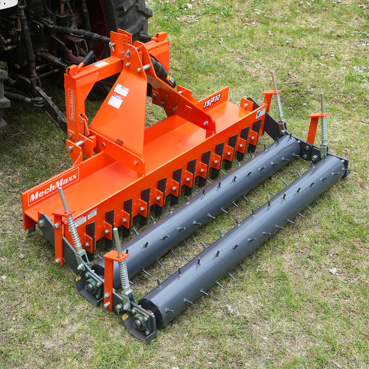 72" Heavy Duty Soil Pulverizer, Double Spiked Roller, 25 Shanks, Category 1 and 2, 3 Point Hitch Tractor Attac - view 8