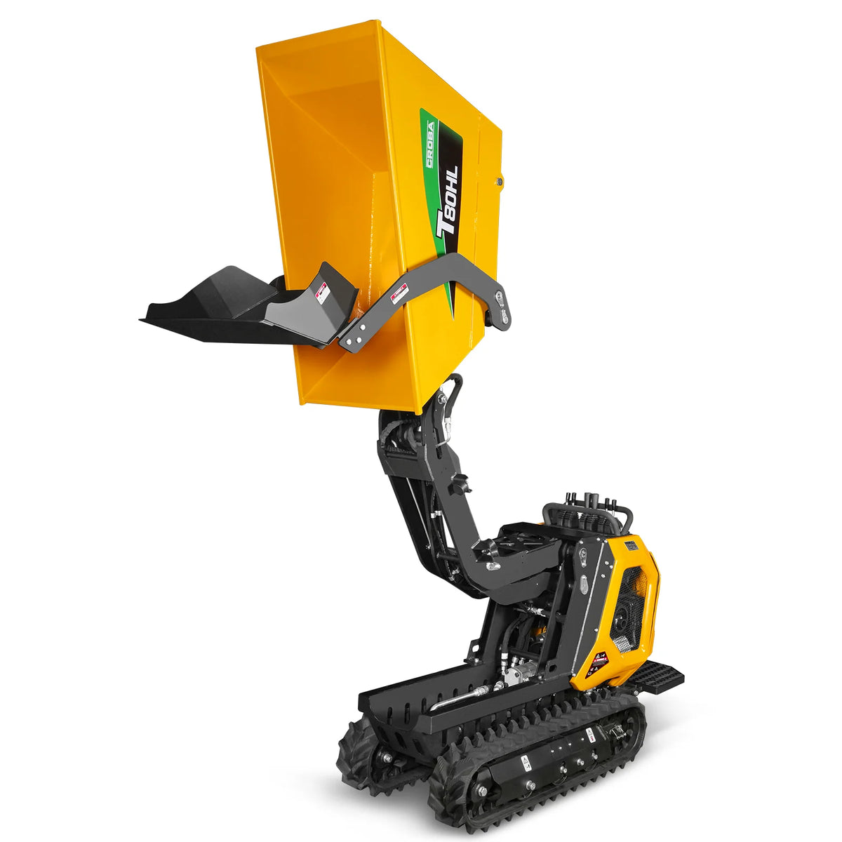 1100lb 420cc E-start Gas Engine Stand-ON Hydraulic Track Dumper Hydraulic Tipping and Lifting with Self-Loadin