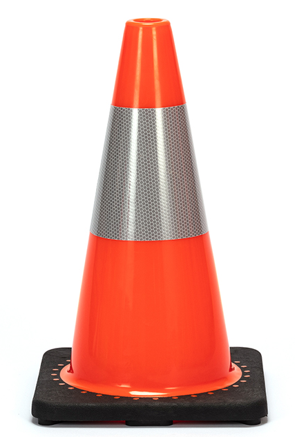 CAEL RC-HD Reflektierender PVC-Verkehrsleitkegel – 70 cm, Orange/Weiß