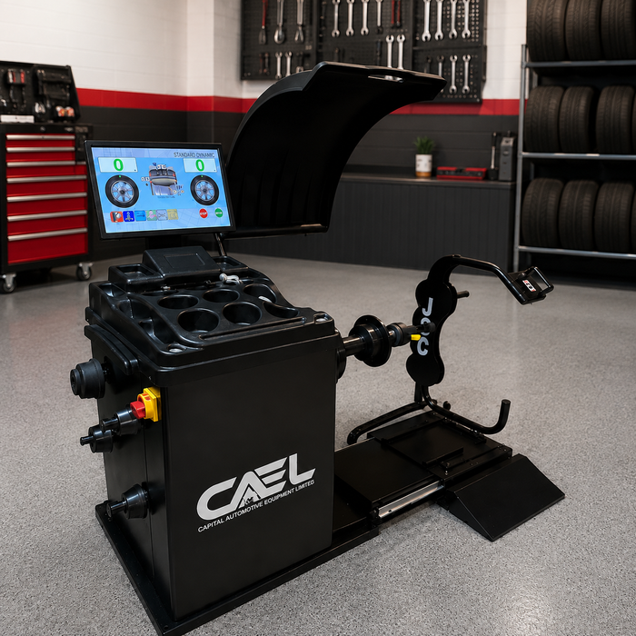 CAEL WB300 Premium Reifenwuchtmaschine – 10"–30" Felgen, 8 s Zyklus
