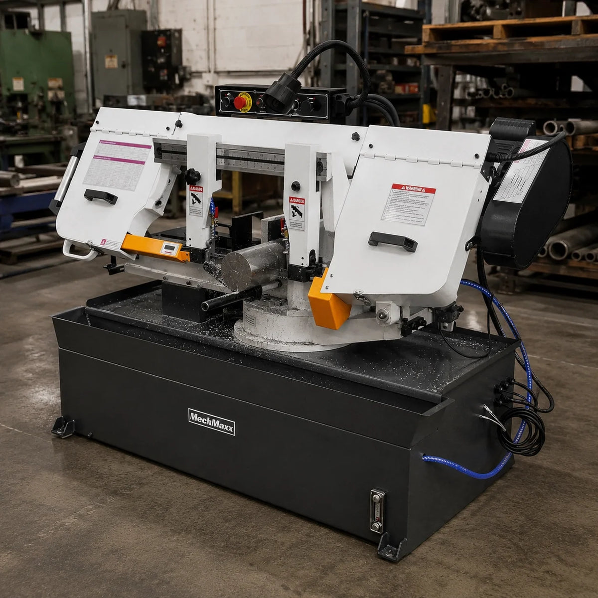 MechMaxx Metal Cutting Band Saw, 10 in Horizontal, 2 HP 220V, 0-45 Degree Mitering, Hydraulic Down Feed, Coola - view 8
