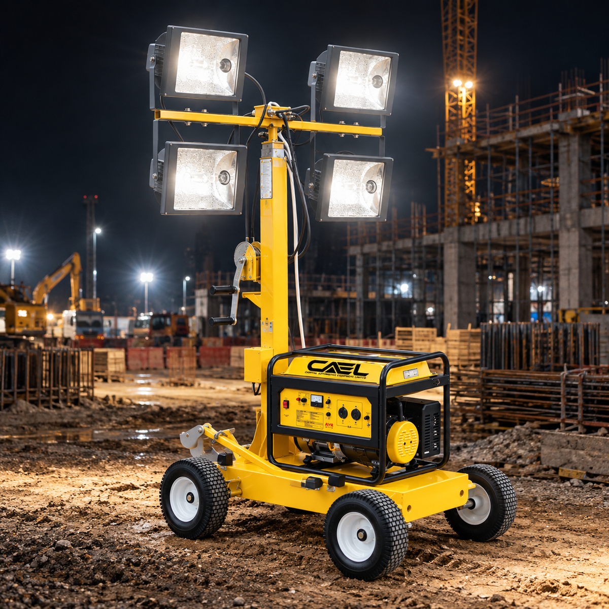 CAEL LTW550 LED-Lichtmast – 4 x 200 W, 4,5 m Teleskopmast