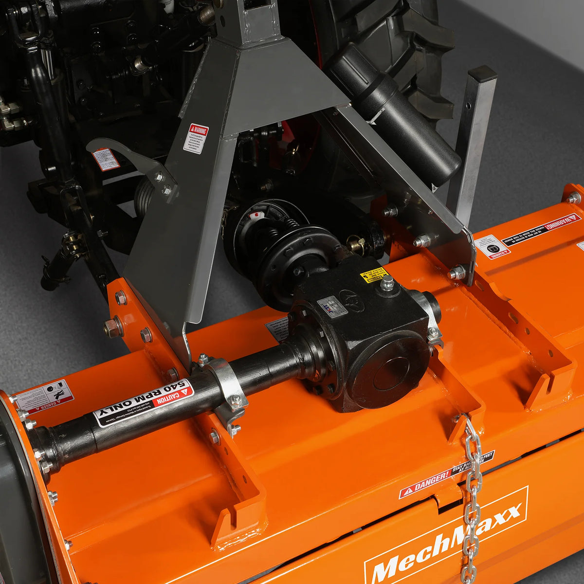 4FT 3-Point Gear Drive Rotary Tiller, 18-35HP Tractor, PTO Shaft Included (With Slip Clutch), Cat. 1 Hookup, R - view 5