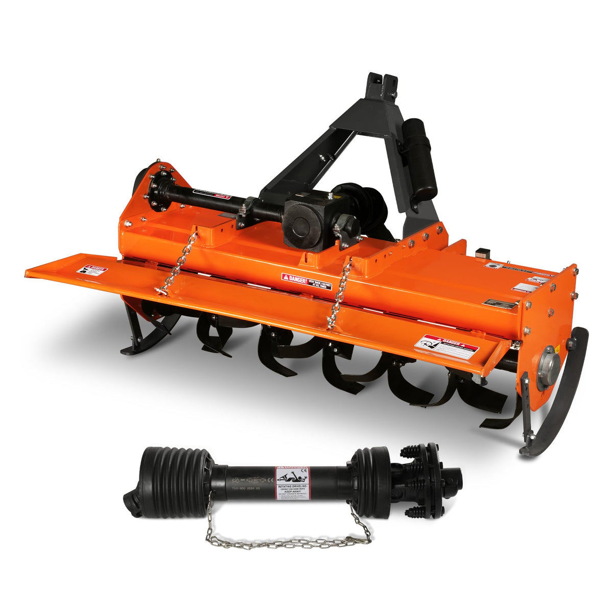 5FT 3-Point Gear Drive Rotary Tiller, 25-50HP Tractor, PTO Shaft Included (With Slip Clutch), Cat. 1 &2 Hookup - view 2