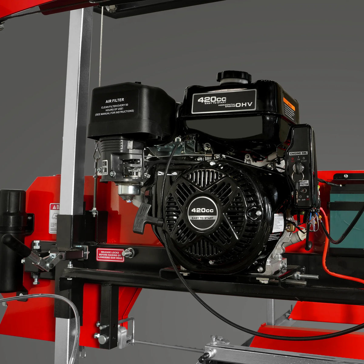 32 in Portable Sawmill, 420cc 15 HP DUCAR E-Start Gas Engine, 29 in Board Width, 13 ft Track, SM32 - view 4