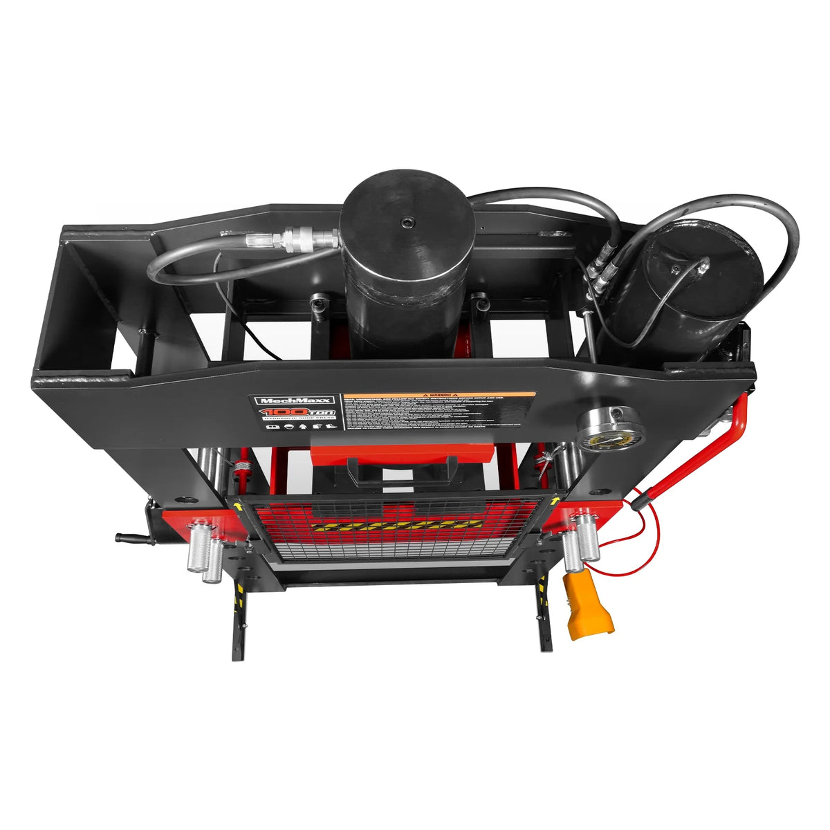100 Ton H-Frame Air/Hydraulic Shop Press with Hand Winch, Fully Welded Steel Frame, Safety Guard, Foot Pedal C - view 9