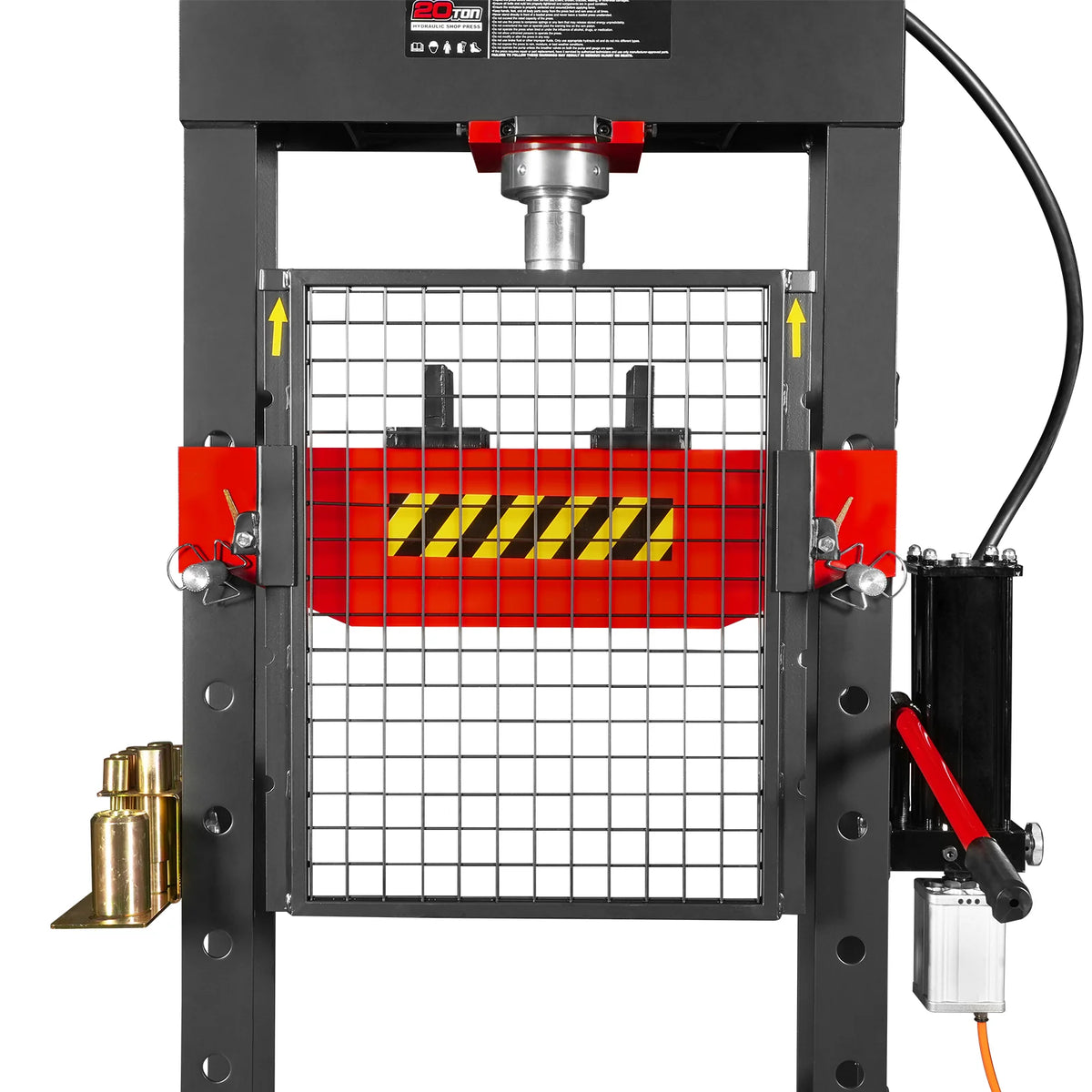 20 Ton H-Frame Air/Hydraulic Shop Press with Press Pin Kit, Fully Welded Steel Frame, Safety Guard, Foot Pedal - view 14