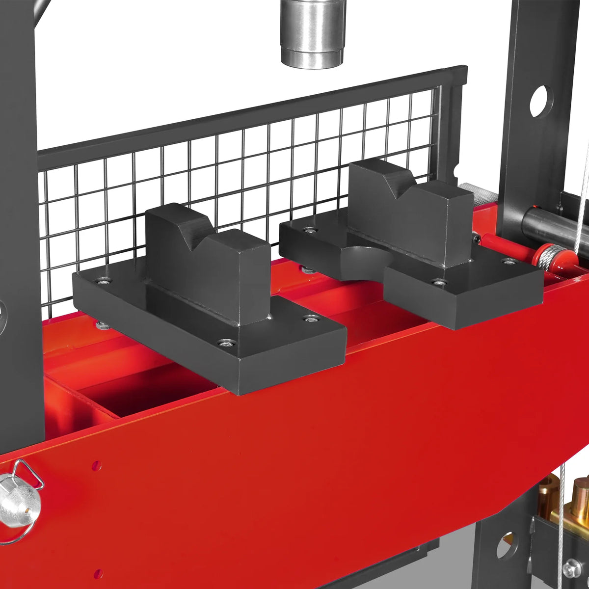 50 Ton H-Frame Air/Hydraulic Shop Press with Hand Winch & Press Pin Kit, Fully Welded Steel Frame, Safety Guar - view 14