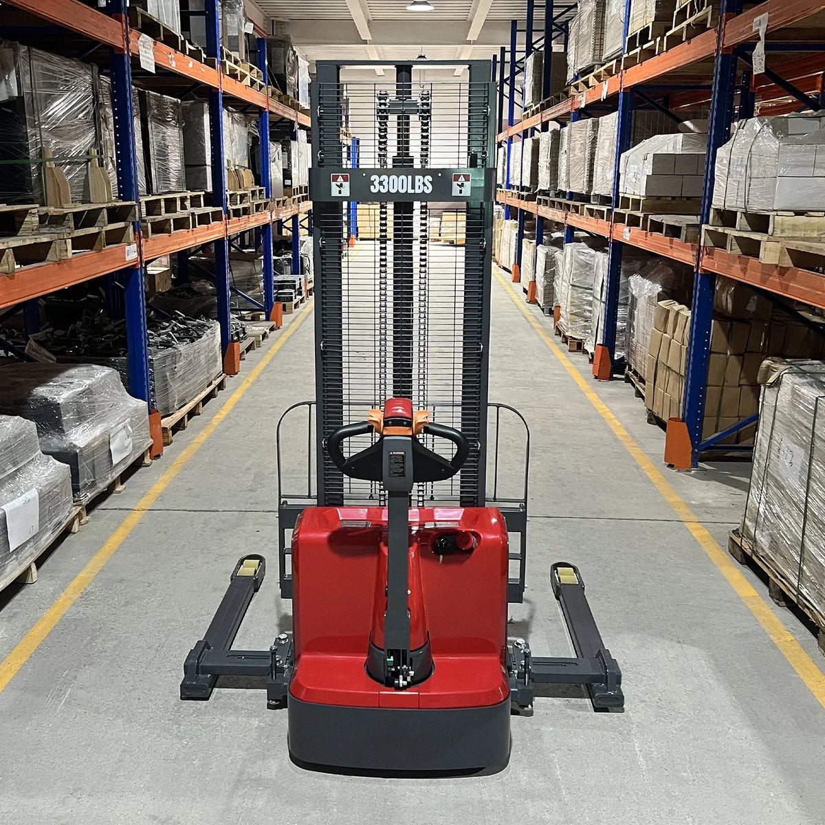3300lbs Electric Straddle Stacker, 138" Lift, Adjustable Legs & Forks, F33-138SLA - view 3